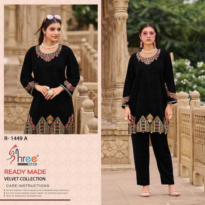 R 1449 By Shree Winter Wear Velvet Top With Bottom Wholesale Shop In Surat